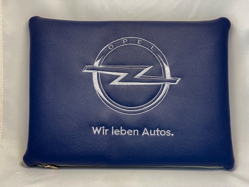 Verbandskissen - Opel - Wir leben Autos - blau silber